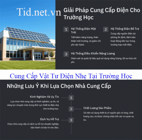 Nha Cung Cap Dien Nhe Vat Tu Tai Du An Truong Hoc