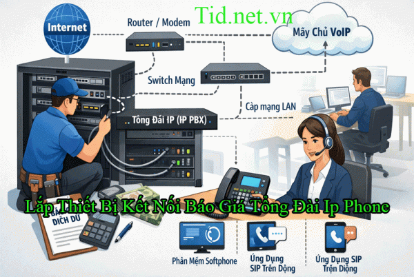 Lắp Thiết Bị Kết Nối Báo Giá Tổng Đài Ip Phone